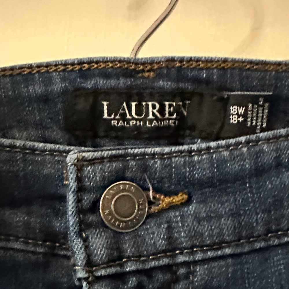 Lauren Ralph Lauren Blue Denim Bootcut Jeans with Contrast Stitching - Picture 2 of 4